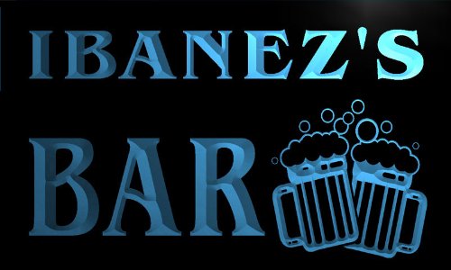 w005328b IBANEZ Name Home Bar Pub Beer Mugs Cheers Neon Light Sign Enseigne Lumineuse Picture