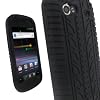 igadgitz Silikon H�lle Schutzh�lle Etui Case Tasche in Schwarz mit Reifenprofil-Design f�r Google Nexus S Android