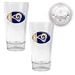 St. Louis Rams 2pc 16oz Pint Ale Glass Set with Football Bottom - Oval Logo NFL Football
