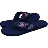 MLB Atlanta Braves Navy Blue Sequin Strap Flip Flops (9/10)