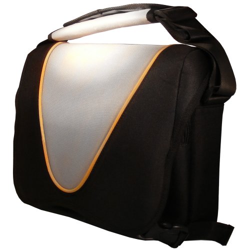 igadgitz Sac Sacoche Sachet Case Housse Etui Sleeve à bandoulière, en style portrait et de couleur Noir et Gris pour Notebook Ordinateur Portable Netbook 10,0″ 10,1″ et 10,2″