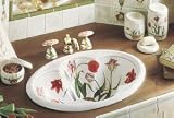 KOHLER K-14173-0 Fables and Flowers Design on Cantata Self-Rimming Lavatory, White
