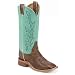 Women's JUSTIN BOOTS Cowboy Boots Chocolate Seagreen Plush BRL310