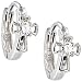 Sterling Silver Cubic Zirconia CROSS Huggy Hoop Earrings