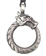 Oroborus Dragon Circle Pewter Pendant Necklace