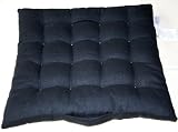 Black Seat Pad 40x40cm a Chair Cushion with a Handle /100% Cotton/Homescapes Brand / Well Filled/Easy Care/ Washable At Home/ Normally Delivered Next Working Day at No Extra Cost