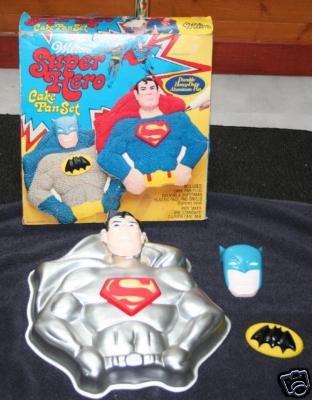 Wilton Superman Batman Super Hero Cake Pan (502-1212, 1977) Retired
