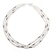 EXP Sterling Silver Three-strand Pearl and Amethyst Necklace