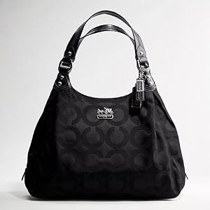 Coach Signature Op Art Large Maggie Shoulder Bag 14324 Black