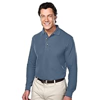 Tri-Mountain Men's Big And Tall Pique Knit Golf Shirt, Slate Blue, 3XL