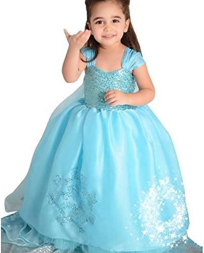 PG Baby Girl's Snow Queen Dress Costume Party Princess Dress Sequined Dress, 7