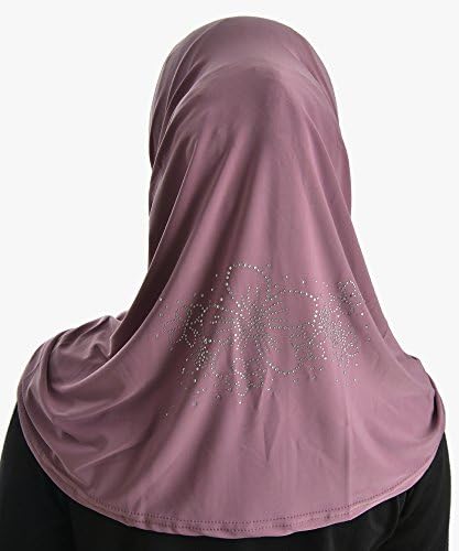 Lycra Blend Farah Silky Al-Amira Hijab with Rhinestones