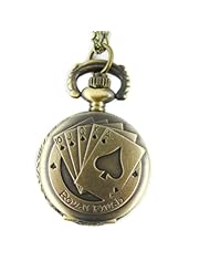 Youyoupifa Embossed Poker Bronze Alloy Quartz Pocket Watch(Unisex)