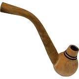 Small Hand Carved, Decorative Wooden Pipe: Curved Stem