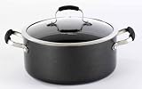 Hamilton Beach 92311 Aluminum Nonstick Signature 5 Quart Covered Dutch Oven, Black