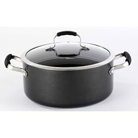 Hamilton Beach 92311 Aluminum Nonstick Signature 5 Quart Covered Dutch Oven, Black