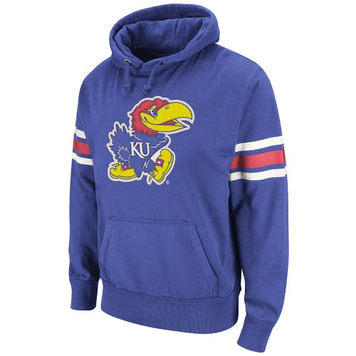NCAA Kansas Jayhawks Blindside Pullover Fleece Hoodie (Royal, X-Large)