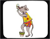 Mouse Pad with make-up, lipstick, rat, mirror