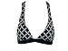 Kenneth Cole Black & Silver Geometric Halter Swim top L