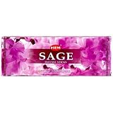 Sage - Box of Six 20 Stick Hex Tubes - HEM Incense Hand Rolled In India