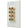 Audio 8-post Wall Outlets for Speaker Wires White