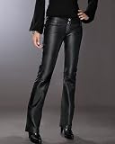 Boot-leg leather pants