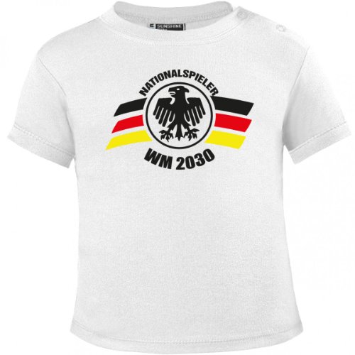 Nationalspieler WM 2030 Baby T-Shirt, Farbe:weiss;Grösse:92/98