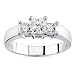 18k White Gold Three-Stone Princess-Cut Diamond Ring (G/VS2, 1 ct. tw.)