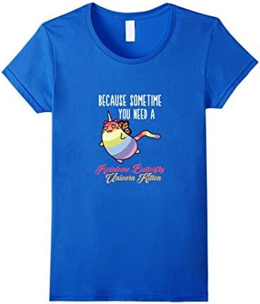 Women's Sometime You Need Rainbow Butterfly Uni-corn Kitten XL Royal Blue