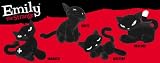 Emily The Strange - Plush : Black Cats (Set of 4)