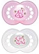 MAM 707722 - Night Silikon 16+, Schnuller, für Mädchen, Doppelpack, farblich sortiert - BPA frei