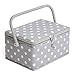 HobbyGift MRM/137 | Medium Sewing Basket Grey Spot Design