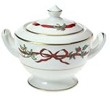 Royal Worcester Holly Ribbons 1-Cup Sugar Bowl and Cover