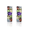 Sterling Silver Multi-Gemstone Post Earrings