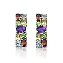Sterling Silver Multi-Gemstone Post Earrings