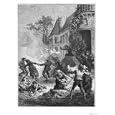 Peasants Destroy Feudal Title Deeds Art Giclee Poster Print, 18x24