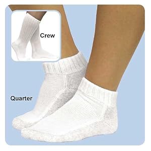 Diabetic Quarter Socks by ComfortWear 2-Pack Performance Wear Socks