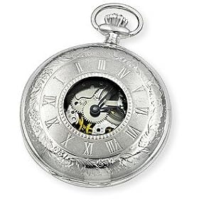 Click here to buy Solid Sterling Silver Skeleton Pocket Watch from Euro Geneve by Euro Geneve.