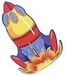 Space Ship Rocket Shaped Kids Rug 39" X 58"