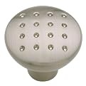 1-1/8" Round Dotted Door Knob - Satin Nickel - Set of 8