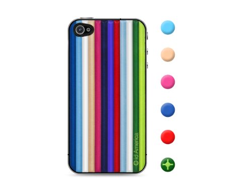 id America iPhone4S,iPhone4用 3D保護シール Cushi Stripe MultiPlex csi407MLT