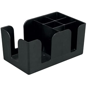 6 COMPARTMENT BAR CADDY NAPKIN STRAW ORGANIZER- BARWARE by overstockedkitchen