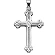 14K White Gold Cross Pendant - 32.00x22.00mm