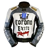 Biker Motorrad Leder Jacke Motorradjacke Corona-schwarz