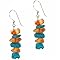 Genuine Carnelian and Reconstituted Turquoise Chip Earrings