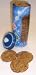 Gourmet Food : Scott's Cakes 1 lb. Brownie Chunk Cookies in a Blue Christmas Canister