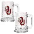 Oklahoma Sooners NCAA 2pc 15oz Glass Tankard Set by Great American Products