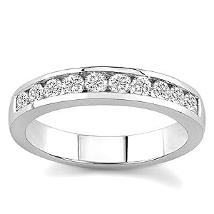 10k White Gold or Yellow Gold Channel-Set Diamond Band (H I2-I3, 1 2 ct. tw.) by