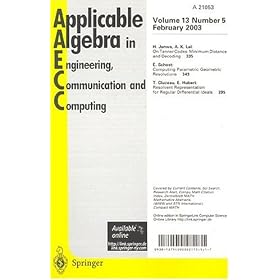 Applicable Algebra in Engineering Communication and Computing by 