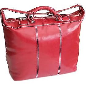 Floto Medium Piana Tote Tuscan Red Italian Leather Luggage Weekend Bag